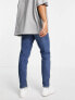 Selected Homme cotton slim tapered jeans in mid blue - MBLUE