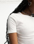 Weekday Mini rib crop top in white