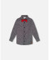 Baby Boys Baby Printed Pine Chambray Shirt With Bow Tie Gray