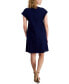 Petite Button-Side Linen-Blend Shift Dress