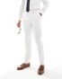 ASOS DESIGN slim linen look suit trousers in off white