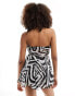 Miss Selfridge beach chiffon tie front playsuit in zebra print