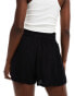 Brave Soul plisse shorts in black