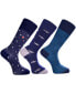 Love Sock Company Men's Atlantic Bundle Luxury Mid-Labl Dress Nocks с бесшовным дизайном ноги, упаковка 3