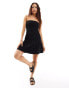 ASOS DESIGN mini bandeau dress with tiered skirt in black