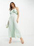 Vila Bridesmaid frill top cami maxi dress in mint green