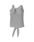 Women's Gray New York Yankees Open Back Twist Tie Tank Top