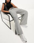 ASOS DESIGN pull on trouser with contrast panel in grey check