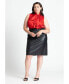 Plus Size Sleeveless Satin Bow Blouse