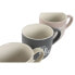 Набор из 4 кружек Mug Home ESPRIT Жёлтый Бежевый Серый Розовый Фарфор 410 ml 13 x 9 x 9,4 cm