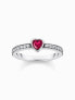 Thomas Sabo TR2448-640-10-54 Silver solitaire ring w. red stone + zirconia