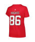 Branded Women's Jack Hughes Red New Jersey Devils Plus Size Name Number T-Shirt