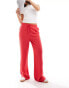 Stradivarius pull on trouser with linen in red