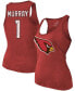 Women's Heathered Cardinal Arizona Cardinals Name Number Tri-Blend Tank Top