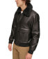 Men's Faux-Fur-Trim Faux-Leather Bomber Jacket