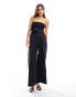 & Other Stories linen strapless jumpsuit in black