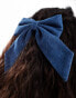 Accessorize hair bow in blue denim