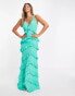 Pretty Lavish tiered ruffle midaxi dress in green