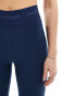 New Balance Linear Logo sleek 25 inch high rise leggings in navy