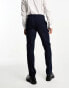 ASOS DESIGN slim suit trousers in crosshatch in navy