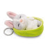 NICI Sleeping Pets Bunny Grey 8 cm Basket Key Ring