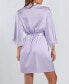 Женская пижама ICollection womens Kate Satin Robe with Eyelash Lace Trim