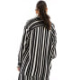 ONLY oversized shirt co-ord in black and white stripe