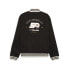 Puma Pl Statement Cotton Crew Neck Button Down Bomber Jacket Mens Black Casual A