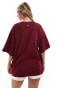 4th & Reckless fourth studio London motif t-shirt in burgundy