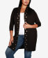 Plus Size Grommet-Trim Duster Cardigan