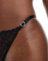 New Look lace heart embroidered thong in black