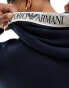 Emporio Armani Bodywear zip through hoodie in navy with logo taping