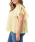 Trendy Plus Size Serenity Cotton Flutter-Sleeve V-Neck Top