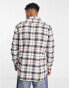 French Connection long sleeve multi check flannel shirt in ecru