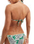 River Island leaf print triangle bikini top in green