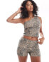 ASOS DESIGN hot pant co-ord in leopard print