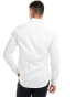 ASOS DESIGN slim fit sateen shirt in white