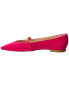 Stuart Weitzman Crystal Buckle Suede Flat Women's Pink 7