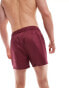 ASOS DESIGN short length swim shorts with contrast side panels in burgundy