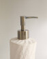 Textured ceramic bathroom soap dispenser