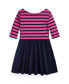 Toddler and Little Girls Striped Ponte Dress