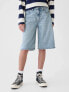 Kids Mid Rise Longline Denim Shorts