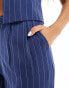 Kaiia tailored wide leg trousers co-ord in blue pinstripe