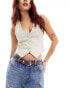 ASOS DESIGN waist and hip jeans western belt in tan