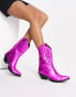 Jeffrey Campbell Kidding western boots in metallic pink