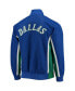 Men's Dallas Mavericks Blue Hardwood Classics 75th Anniversary Authentic Warmup Full-Snap Jacket