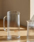 Borosilicate glass jug with line design