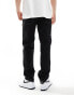 ASOS DESIGN straight leg carpenter trousers with contrast stitch in black