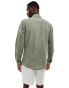 ONLY & SONS linen mix long sleeve shirt in sage