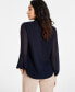 Women's Tie-Neck Sheer-Long-Sleeve Blouse, Created for Macy's